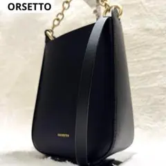 オルセット 2way チェーンハンドル ショルダー バッグ バケツ型 ブラック