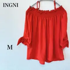 イング オフショルダー オフショル 赤 Mサイズ おしゃれ かわいい 大人きれい
