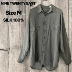 アメリカ古着 NINE TWENTY EAST　シルク100% 長袖シャツ　M