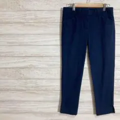 【 theory 】セオリー ストレッチクロップドパンツ 0 裾スリット 紺