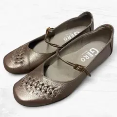 美品✨アシックス GIRO パンプス ストラップ 22EE シャンパンゴールド