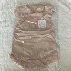 くすみピンク　半袖女の子ロンパース 80