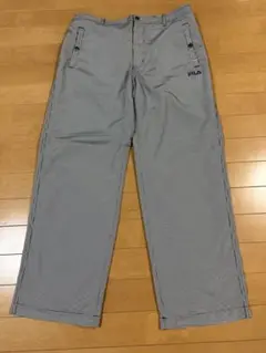 レディースL FILA 裏メッシュ パンツ ホワイト/ブラック/チェック柄