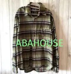 ABAHOUSE 緑系 チェック柄コーディロイシャツ サイズ3