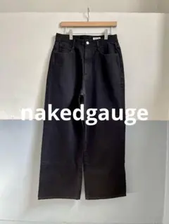 【美品】ネイキッドゲージ ASHLEY ワイドレッグデニム 2 ブラック