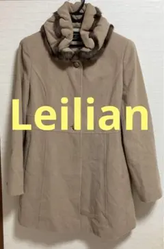 Leilian キャメル アンゴラ ウール リス ファー ロング コート