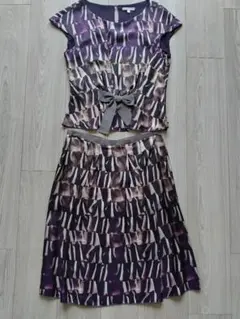 ポールカ paule ka シルクセットアップ リボン柄 36