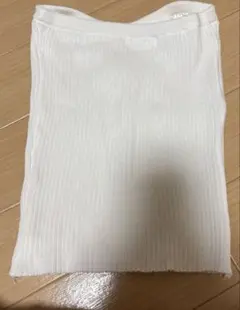 ホワイトリブタンクトップ