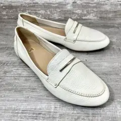 399【上品】イング レザー　ビットローファー ホワイト 22.5cm