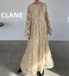 CLANE バージュフラワージャガードワンピース ベージュ クラネ CLANE バージュフラワージャガードワンピース ベージュ クラネ