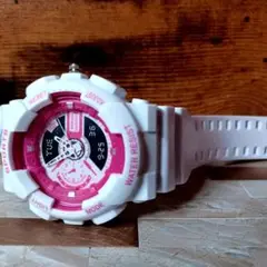 新品☆安心のメルカリ便☆デジタルダミー☆アナログ☆腕時計☆ホワイト ピンク