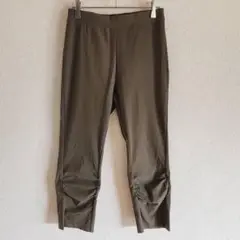 【DADAISM】（M）シャーリングストレッチパンツ/クロップドパンツ/無地