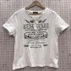 Y2K ギャル Fleur&Parfum レースコンビ ヘンリーネック Tシャツ