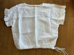 ハンドメイド フリル袖 ドローストリング ブラウス