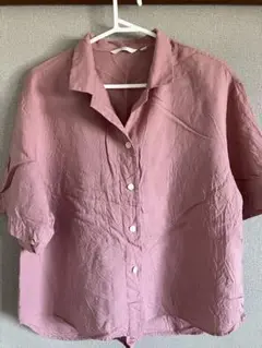 UNIQLO ユニクロ リネンブレンドオープンカラーシャツ