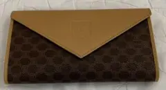 セリーヌ 長財布 美品 マカダム 柄 ブラウン