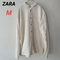 ZARA ザラ　バックプリント　シャツ　羽織り　ホワイト　白