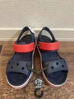 新品　Crocs クロックス　キッズサンダル　ネイビー×レッド　18cm