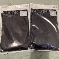 ユニクロ　カラーVネックTシャツ　ブラック2枚セット