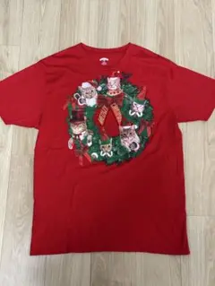 HOLIDAY TIME キャット クリスマスTシャツ Lサイズ