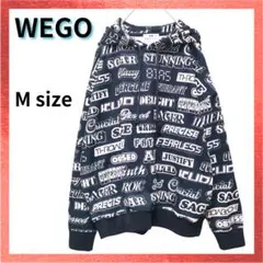【美品】WEGO プルパーカー ビッグシルエット 総柄 オーバーサイズ ブラック