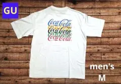 新品ジーユーGU コカ・コーラ コットンビッグ半袖TシャツM白Coca-Cola