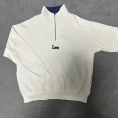 Lee ハーフジップ トレーナー 40 LARGE ホワイト