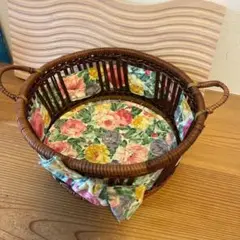 花柄 昭和レトロ かご バスケット 籠 菓子器 小物入れ インテリア