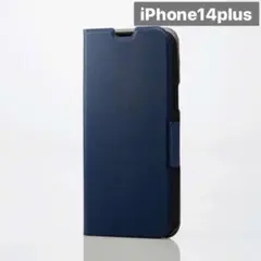 新品未開封 iPhone 14 plus 手帳型 ケース レザー ネイビーA46