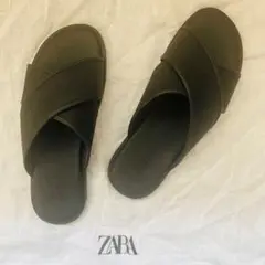 ZARA 未使用　ブラック　サンダル 25.5cm