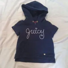JUICY　COUTURE　半袖　ネイビー　フード付きスウェット　xs