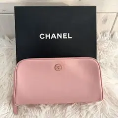 【美品】CHANEL シャネル ポーチ ココボタン ピンク 化粧ポーチ