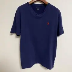 POLO RALPH LAUREN ネイビー Vネック Tシャツ L相当