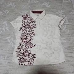 美らポロ 半袖ポロシャツ Mサイズ 花柄