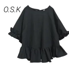 O.S.K【FREE】ボリュームフリル バックリボン トップス
