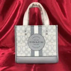 新品 COACH コーチ トート ミニバッグ シグネチャー ストライプ