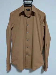 Theory コットン×ナイロン 長袖シャツ オレンジブラウン