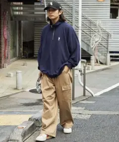 U.S. POLO ASSN. 別注 ハーフジップ ビッグシルエットスウェット