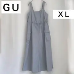 【完売品】GU テックジャンパードレス　XL グレー　キャミワンピ　ワンピース