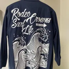 ロデオクラウン　RODEOCROWN 長袖シャツ　ネイビー　M サーフ