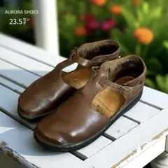 オーロラシューズ Tストラップ （23.5） ブラウン AURORA SHOES