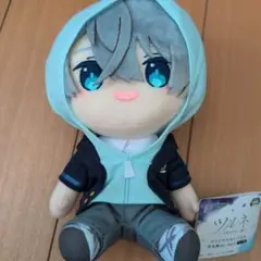 ツルネ ぬいぐるみ 水色と黒