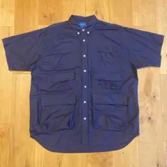 BEAMS ビームス 3段ポケットルーズシルエットシャツ ネイビーM size