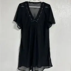 VALENZA40ブラック シースルーチュニック