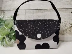 花柄布製ポーチ スナップボタン付き