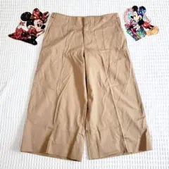 【プーラフリーム】ワイドパンツ ハーフ ショート丈 ゆったりストレート綿100%