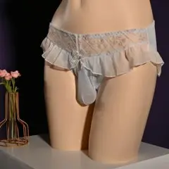 ☆新品☆【メンズフリル付きセクシーパンツ】ぞうさんパンツ　水色　勝負下着