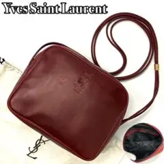 【美品】イヴサンローラン ショルダーバッグ YSL 唐草模様 裏地総柄 レザー