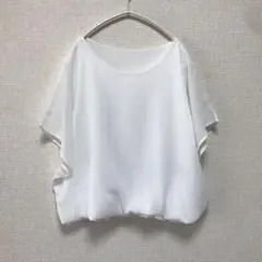 【Fashion】ファッション ホワイト ルーズフィット 半袖 トップス 【M】