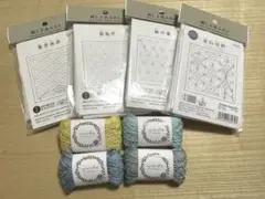 オリムパス刺し子布、アジサイドロップ刺し子糸
